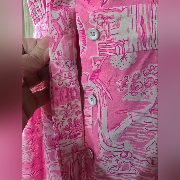 Lilly Pulitzer silk Palm Springs beach nudes swimmers story print dress - Picture 9 of 16